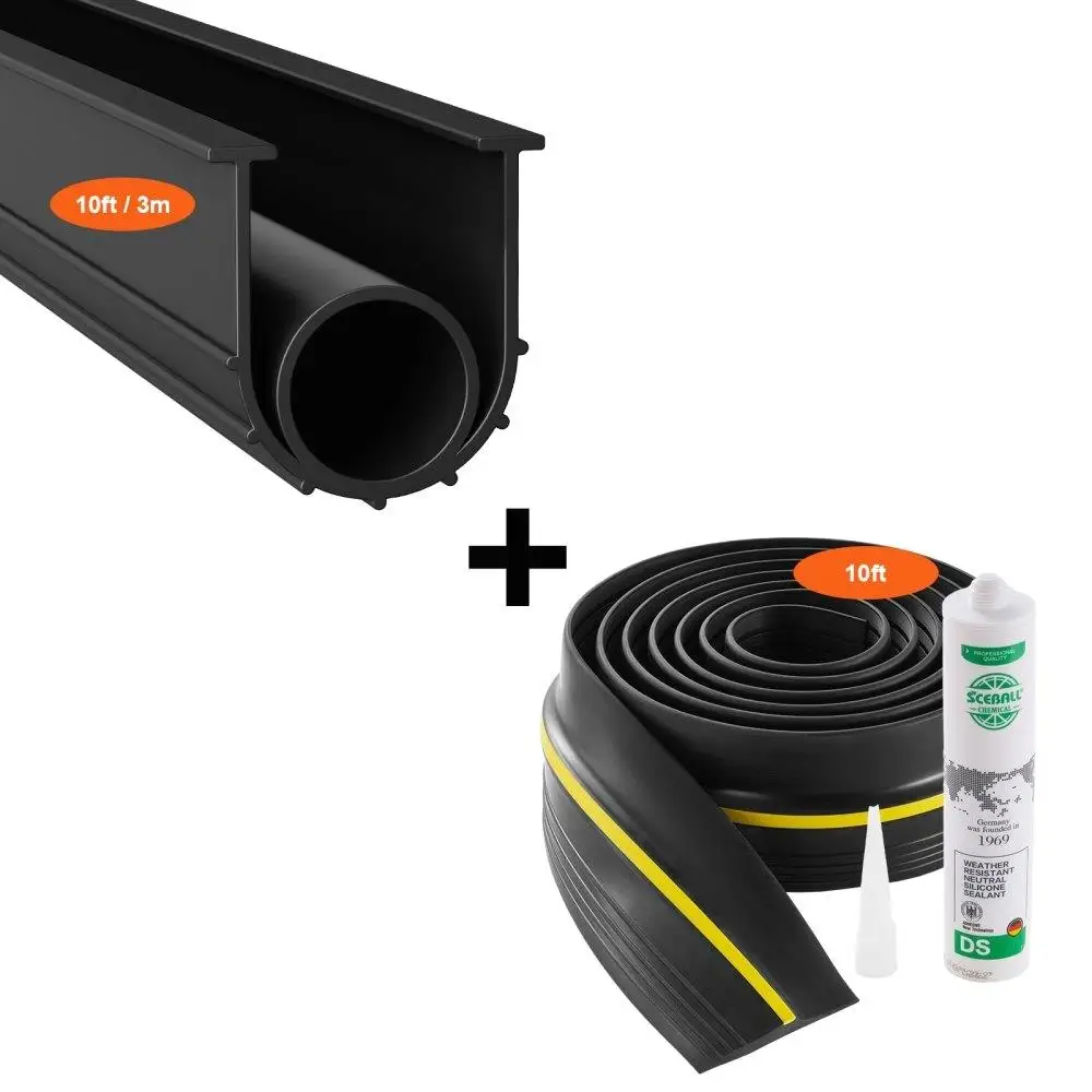 

Waterproof Garage Door Threshold and Bottom Seal Kit 10FT Universal PVC Weatherstrip for Easy Installation