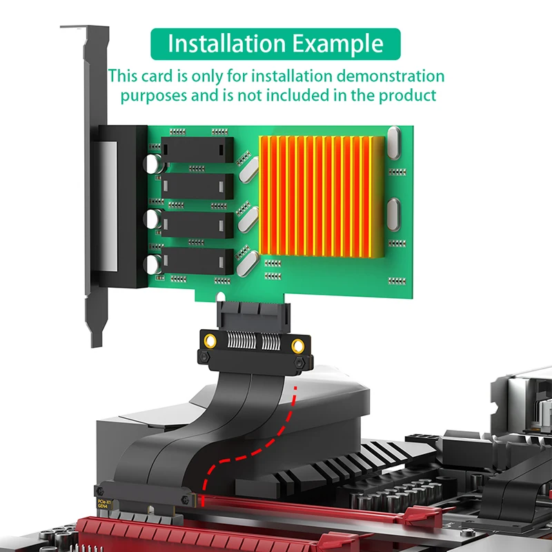 금도금 커넥터가 있는 PCIe 4.0 X1 to X1 익스텐션 케이블, 고속 PCI 익스프레스 4.0 라이저 카드 익스텐션 리본 케이블, GPU용
