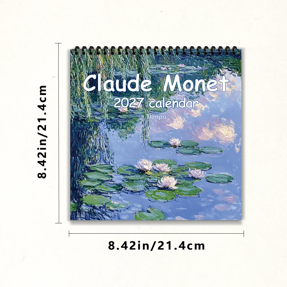 1pc 2027 Wall Calendar, Impressionist Oil ,12-Month Monthly Planner,Perfect Gift For Back-to-School Season, Christmas, New Year