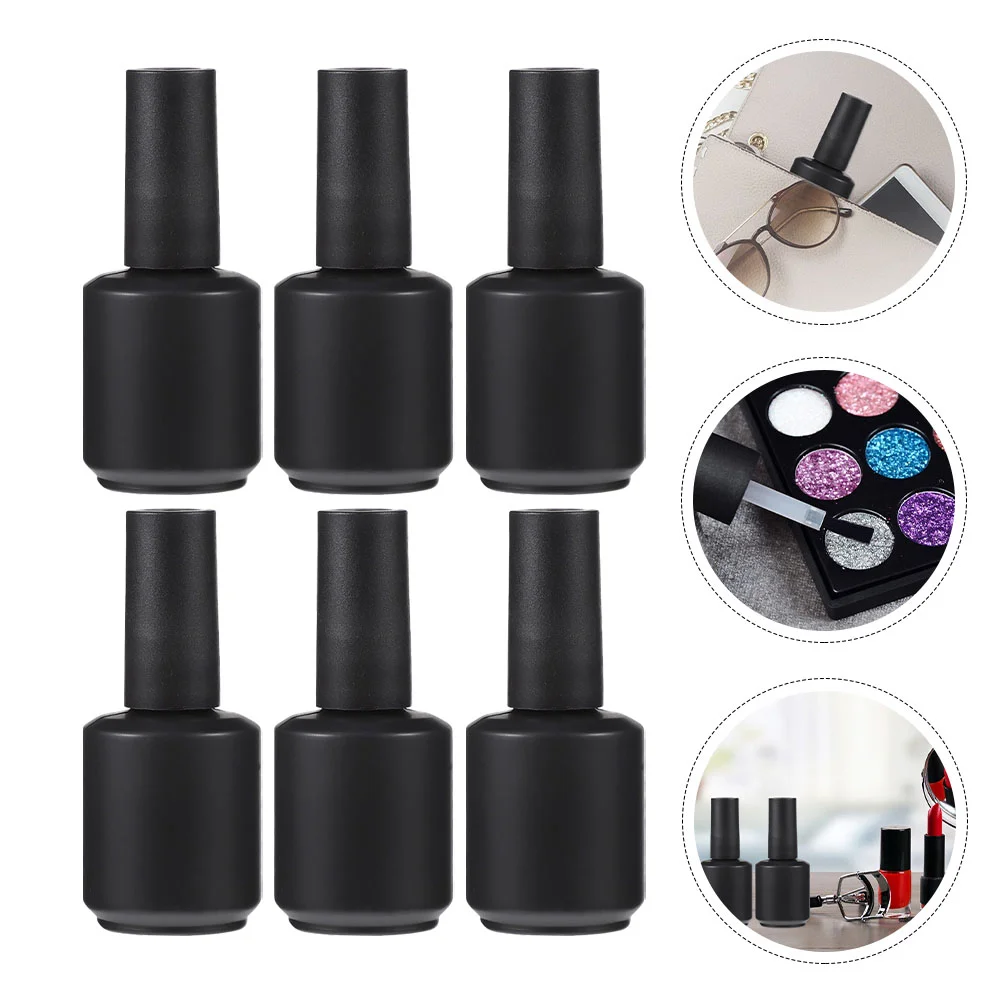 10 Pcs Nail Gel Bottle Empty Polish Refillable Bottles Black Glass Beauty Tools