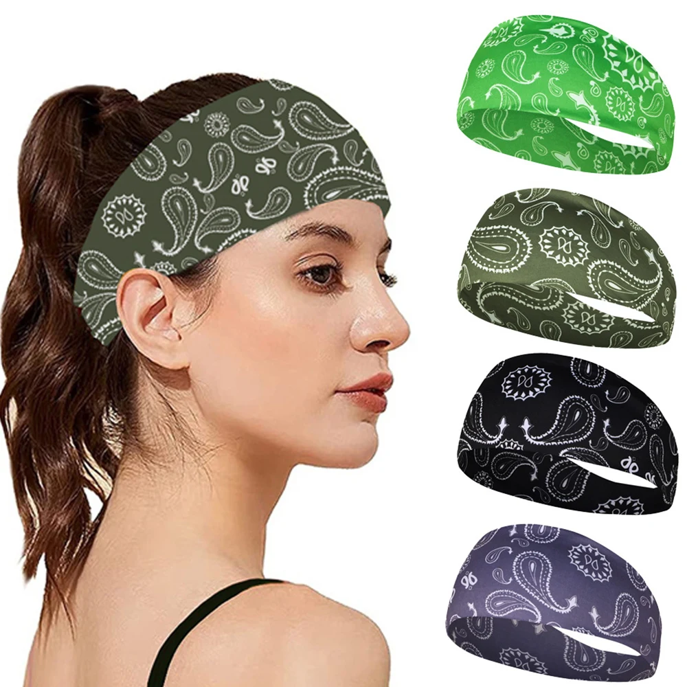 Women Men Printing Sports Yoga Running Headband Hair Turban Absorbing Sweat Hair Bands Fitness Hairbands Turban Hair Accessories