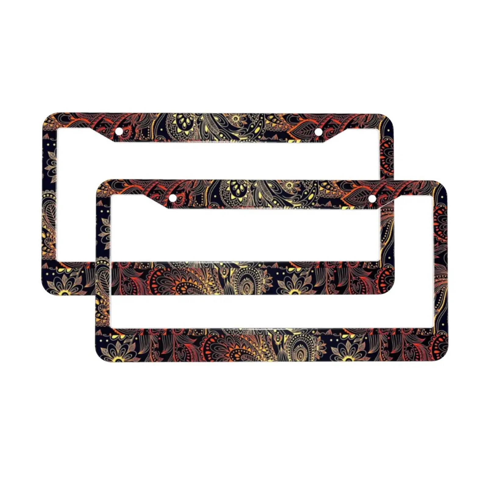 Unisex Native American Headdress Print License Plate Frame Quality Aluminum Novelty License Plate Universal Vehicles Standard