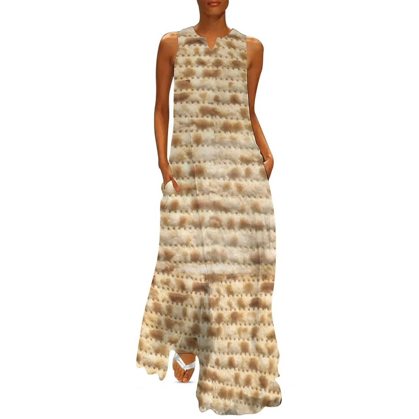 

Funny Matzo Pattern - Passover Matzos - Pesach Matzah Long Dress womens dress Women's dresses party dresses women Dress