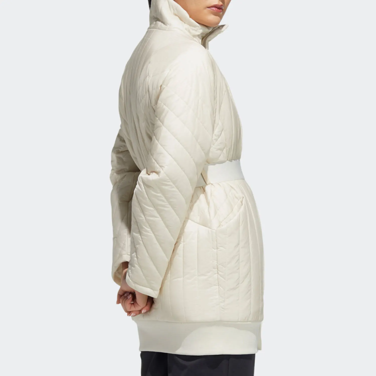 Adidas genuine MET Excite women's sports waist cinched warm jacket HF0039