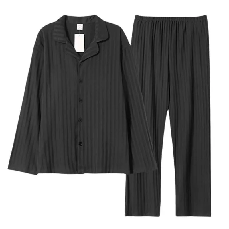 New Men Spring Autumn Long-sleeve Pants Pajamas Boy Student Homewear Man Casual Home Outfit Set Gent Sportswear Set Worn Outside