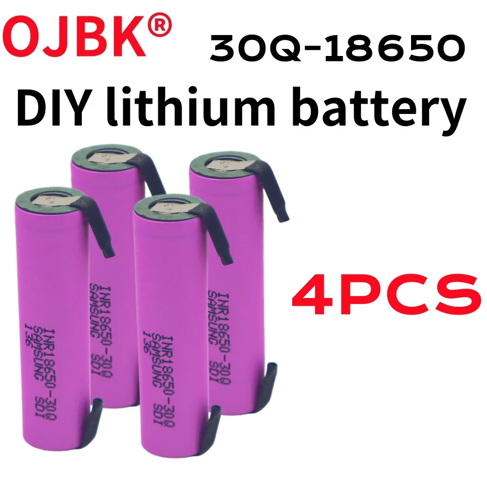 New 100% full capacity 18650 NCR18650-30Q rechargeable lithium-ion battery 3.7V 3000mAh battery DIY nickel sheet