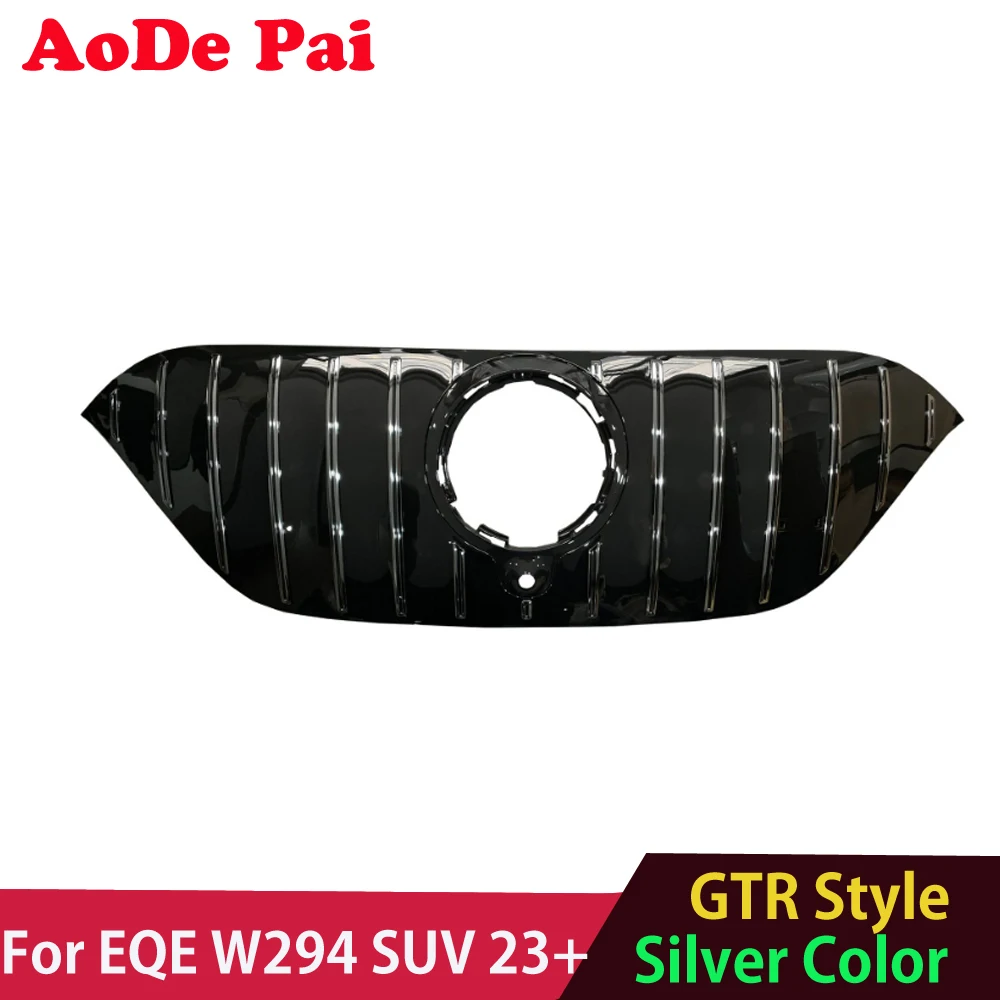 W294 Grille ABS GTR Panamericana Style Front Bumper Grill Mesh Hood for Mercedes EQE Class W294 X294 SUV EQE350 EQE500 2023 2024