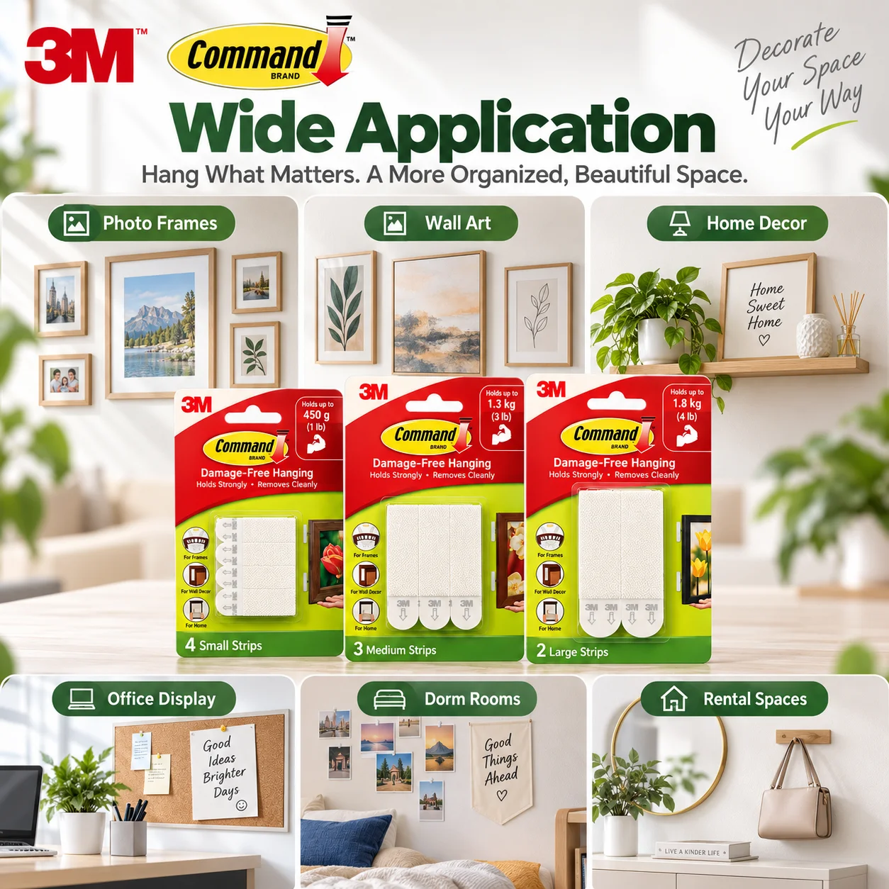 شرائط تعليق الصور من 3M Comman - مراجعة Picture Hanging Strip وسعره