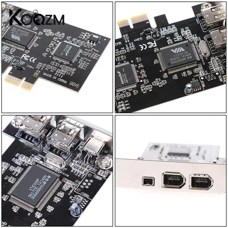 Carte PCIe Firewire pour Windows 10, contrôleur PCI Express IEEE 1394, 4 ports (3x6 broches et 1x4 broches), adaptateur Firewire 800