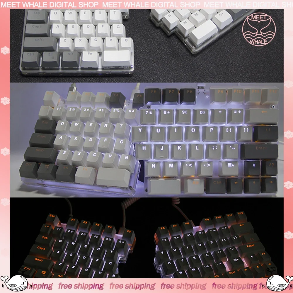 

DEBROGLIE LT78 Split Keyboard 78 Keys Mechanical Gamer Keyboard Keycaps PBT USB Wired Keyboard LED Light Gasket Gift