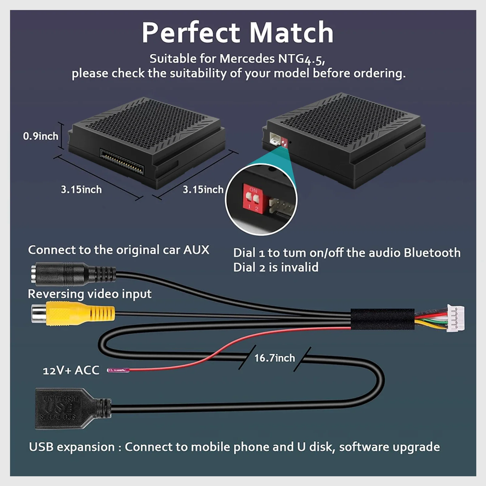 CarPlay Android Auto اللاسلكي لسيارة Mercedes Benz A B C E Class GLA CLA GLK SLK CLS W204 W176 W246 X204 C117 NTG4.5/4.7 #3
