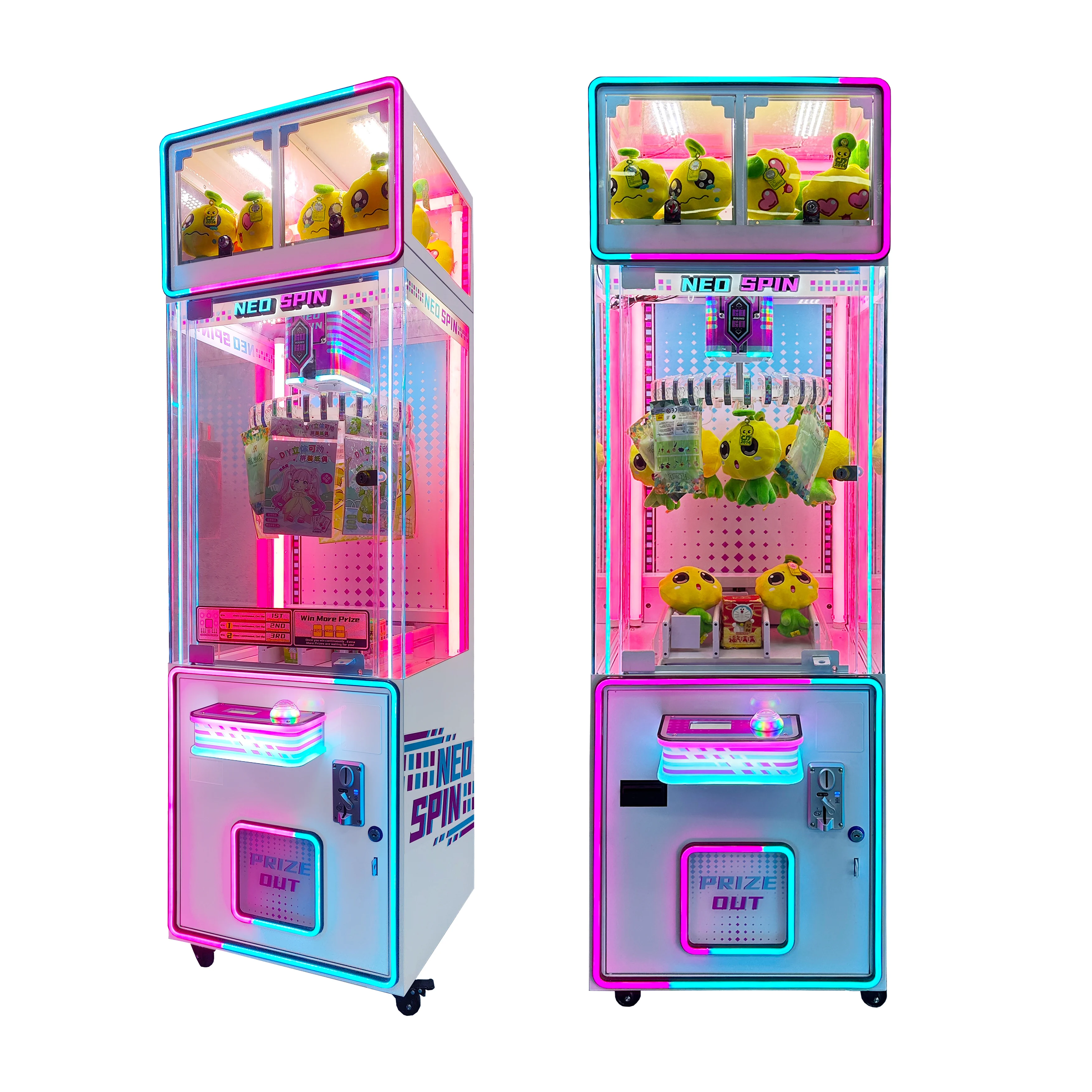 Mini Clip Arcade Game Machine, Coin-Operated Claw Crane, Lucky Prize Locker, Neo-Spin Claw Game, Arcade Toy Crane Machine