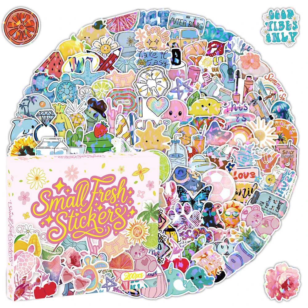 

10/50/100/200pcs INS Style Little Fresh Girl Stickers Aesthetic Decals DIY Phone Notebook Helmet Cute Cartoon Sticker Toys Gifts