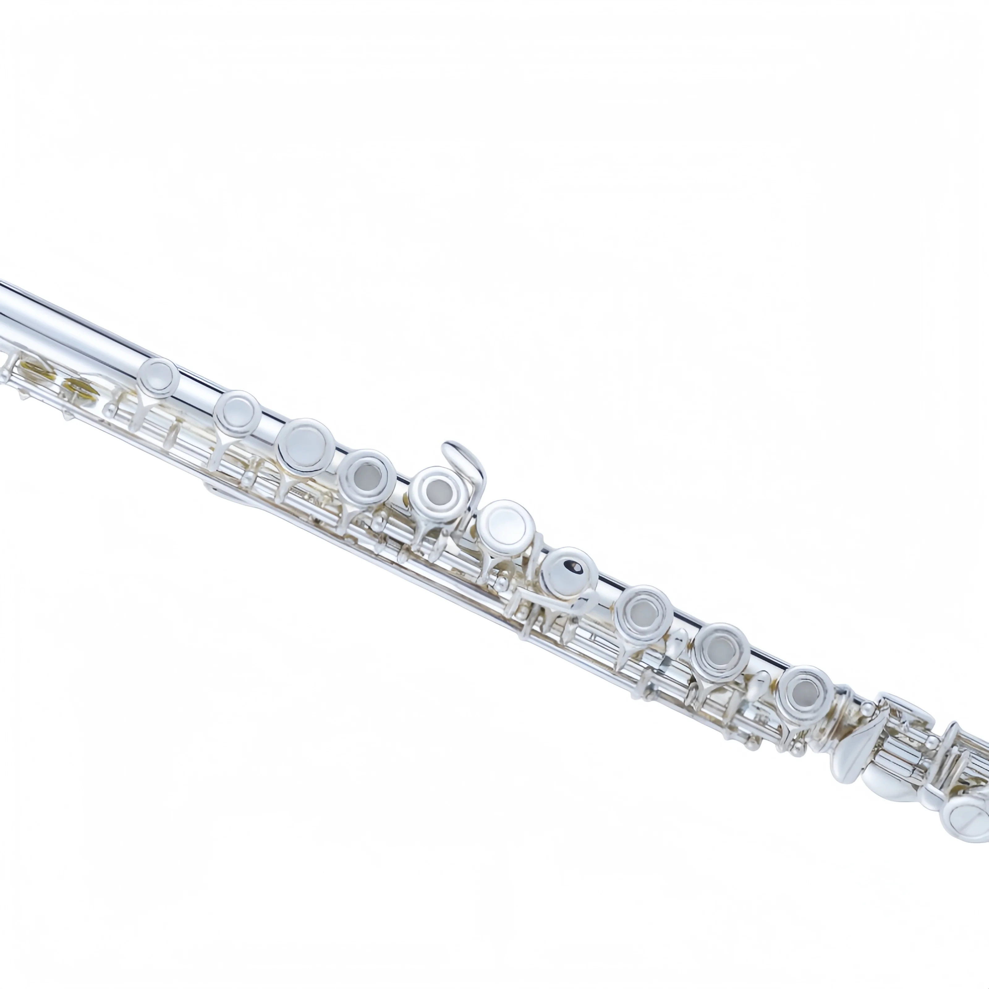 Professional Grade C Tone Flute 17 Keys Open Holes Cupronickel Body Silver Plated Finish Surface Concert Flute with E Key