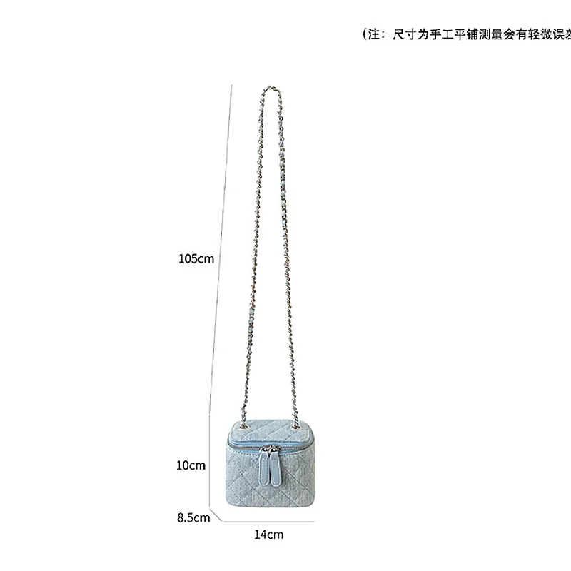Nowa moda Damskie torby na ramię Mini torby dżinsowe Torby na łańcuszku Trend Rozrywka Wszechstronna koreańska torba na ramię Torby na szminki Małe