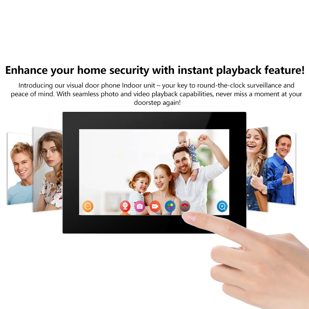 Tuya 1080P Wifi Video Doorbell 7in Color Touch Screen Doorphone Smart APP Home Intercom Kits RFID Access Control Villa Intercom