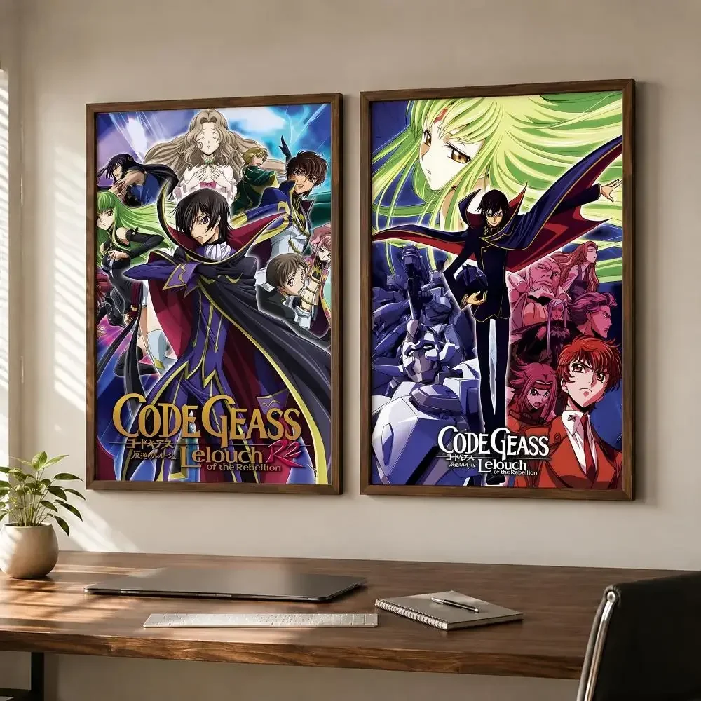 Iconic Mecha Political Anime Code Geass Lelouch Of The Rebellion Poster Self‑Adhesive Waterproof Sticker House Wall Home Decor