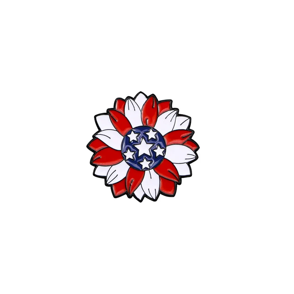 Alloy Decorative Badge Exquisite Patriotic Lapel Pin United States Map Brooch Enamel American Independence Day Brooch For Canvas