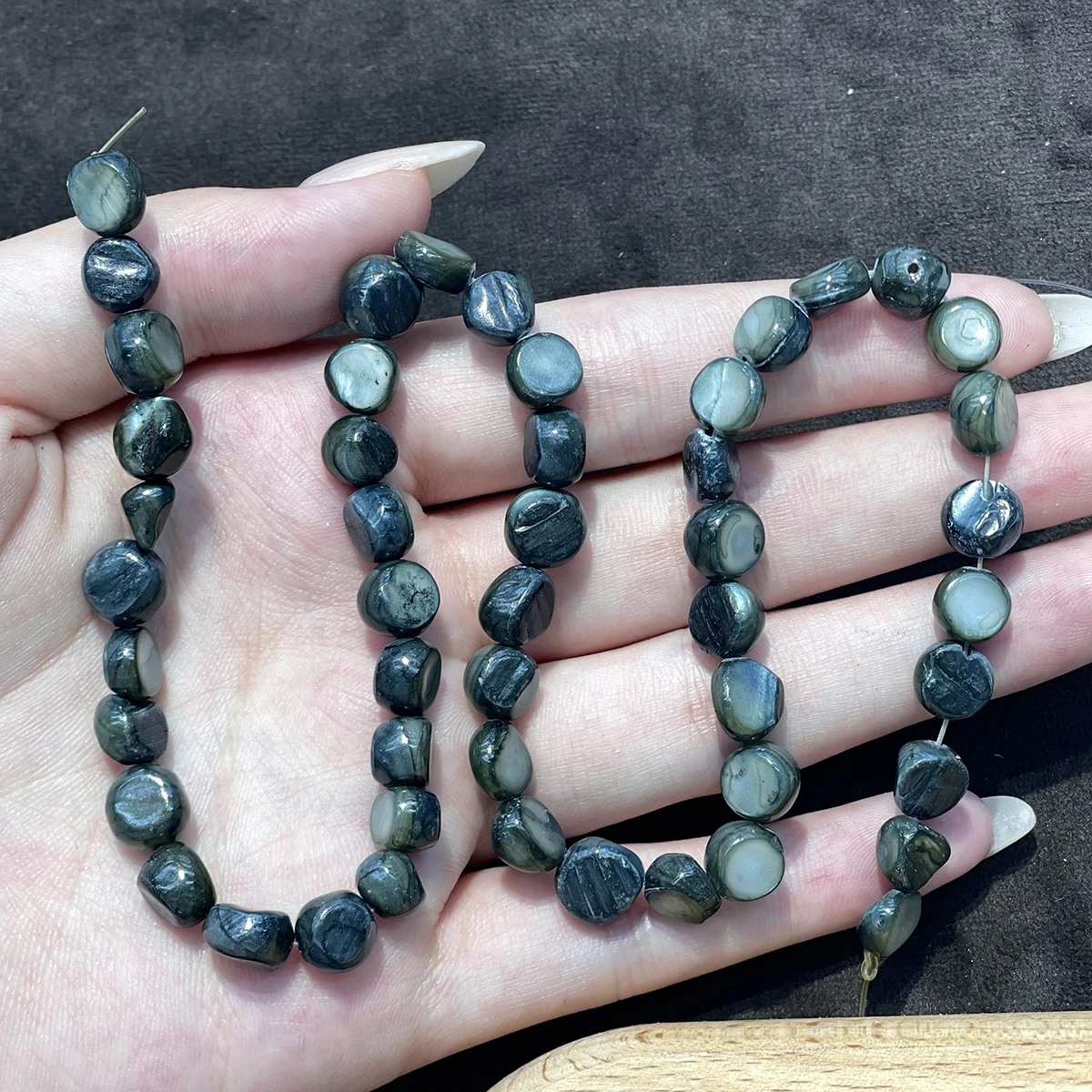 8mm Dyed Natural Shell Beads Irregularly Shaped Through-Hole Beads for Jewelry Making DIY Necklaces Bracelets and Accessories