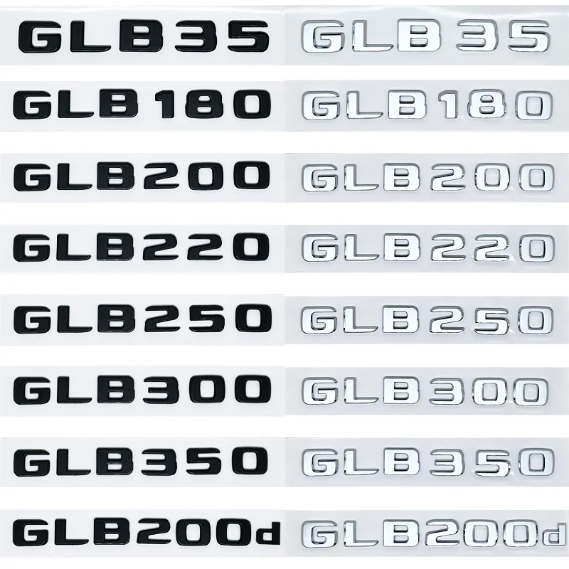 

Logotipo de palabras para maletero de coche, insignia, emblema, calcomanías adhesivas para Mercedes Benz GLB GLB35 GLB180 GLB200