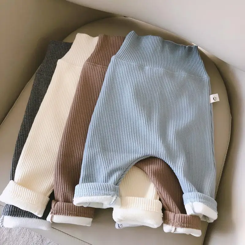 

Baby Pants Winter Fleece Lined Thick Warm High Waist Bottoms for Boys Girls 0-4 Years Old Autumn Cold Weather Casual Wear