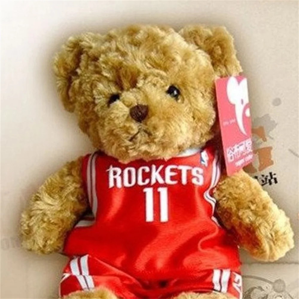 25 سنتيمتر لطيف الدب ألعاب من نسيج مخملي يرتدي ملابس كرة السلة دمية دب محشوة دمية على شكل حيوان الإبداعية جمع الهدايا لمحبي كرة السلة #6