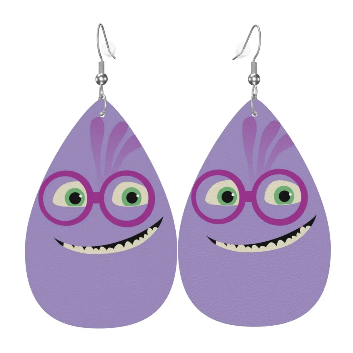 

Индивидуальные висячие серьги-капли из ПВХ-кожи в стиле «Университет монстров» для подарков, изящные украшения