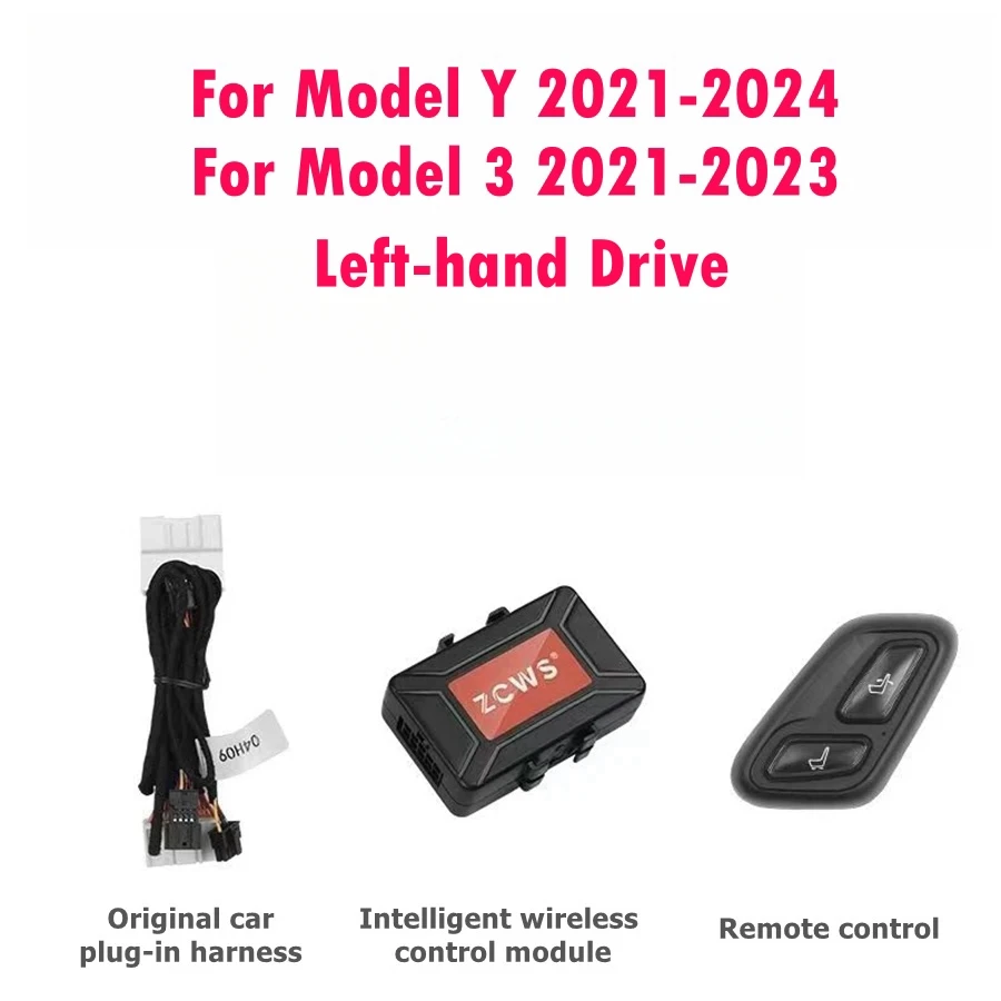 Black Seat Adjust Switch Button Cover Cap – Fits Tesla Model 3/Y 2021-2023 – Driver Side Left