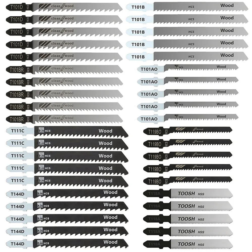 

40Pcs Jigsaw Saws Blade Set, T Shank Woodworking Jig Saw Blades for Wood Plastic and Metal Cutting,Replace Jig Saw Blade