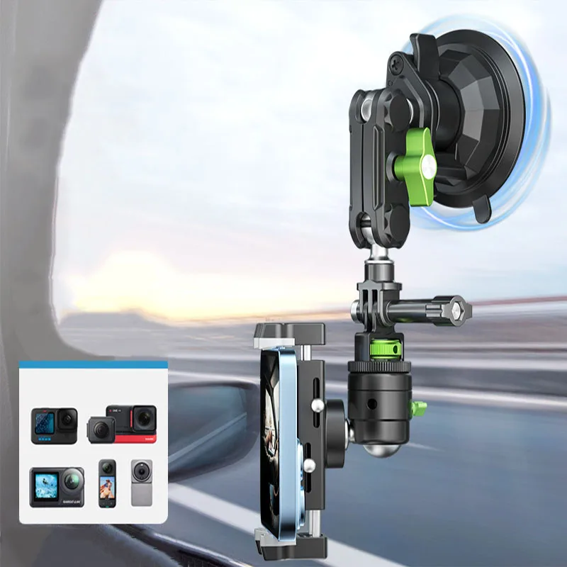 New Car Suction Cup Holder Motion Camera Mobile Phone Micro Single First Angle Glass Car Camera Holder Car Accessories