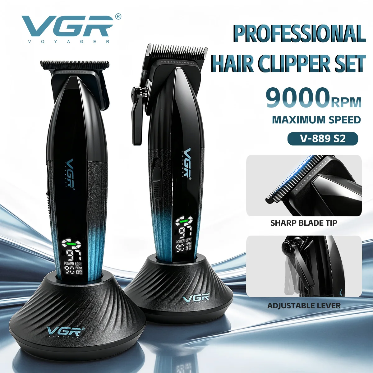 VGR Clipper Profissional Mais vendido Máquina de corte de cabelo 10000 RPM Máquina de cortar cabelo Melhor Motor vetorial Elétrico Aparador de corpo Venda quente 0MM Máquina de cortar cabelo masculina V-994