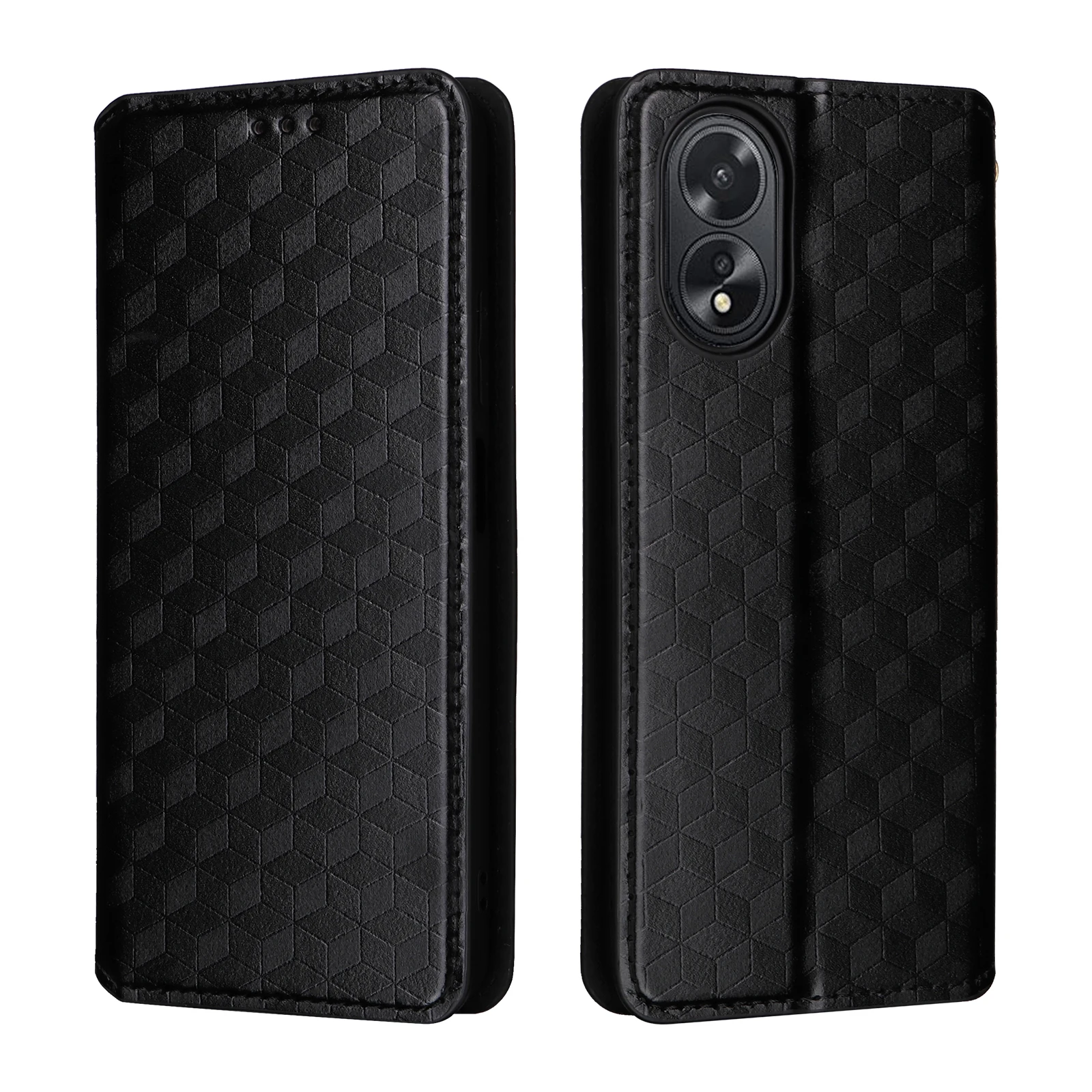 Flip Leather Cover For Oppo A38 A17 A17k A18 A55s A57 4G 5G Magnetic Skin Three Dimensional Pattern Card Slot Wallet Phone Case