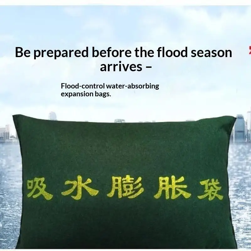 Water Absorbing Flood Control Sand Bag Quick Expansion Self Inflating Flood Barrier Bag For Door Basement Garage Water Blocking