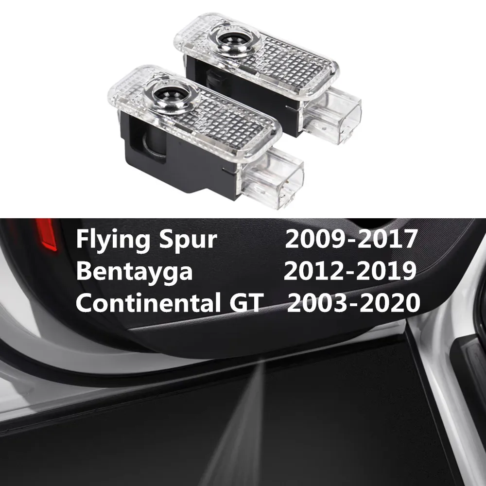 2Pcs For BENTLEY Flying Spur Bentayga Continental GT LED Car Door Logo Projector Ghost Shadow Welcome Light Auto Accessories