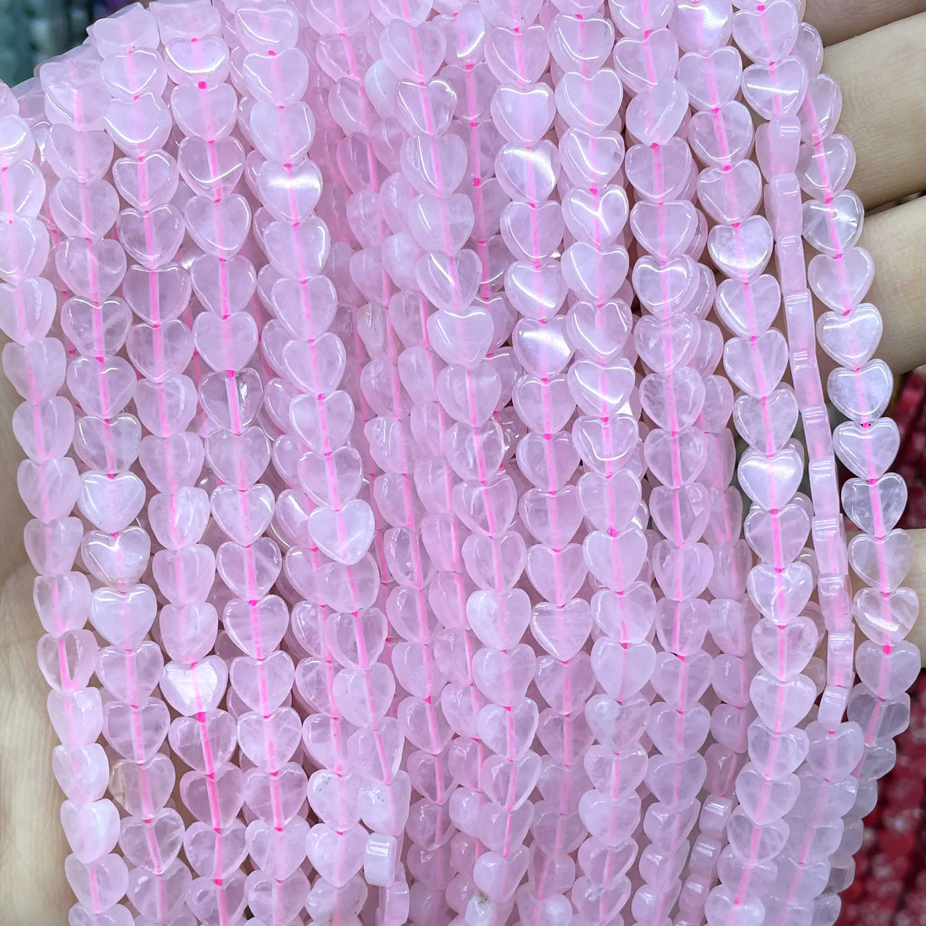 Heart Shape Agates Natural Quartz Jades Turquoises Amethysts Amazonite Loose Spacer Beads For Jewelry Making DIY Bracelet 6MM