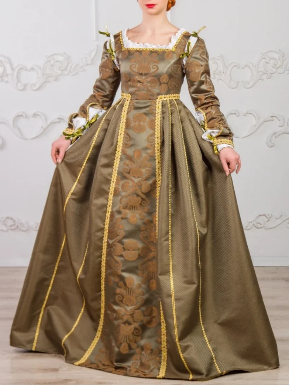 

Italian Renaissance Borgia Costume 15th Century Medieval Royal Court Noble Tea Party Ball Gown Tudor Elizabethan Queen Dress