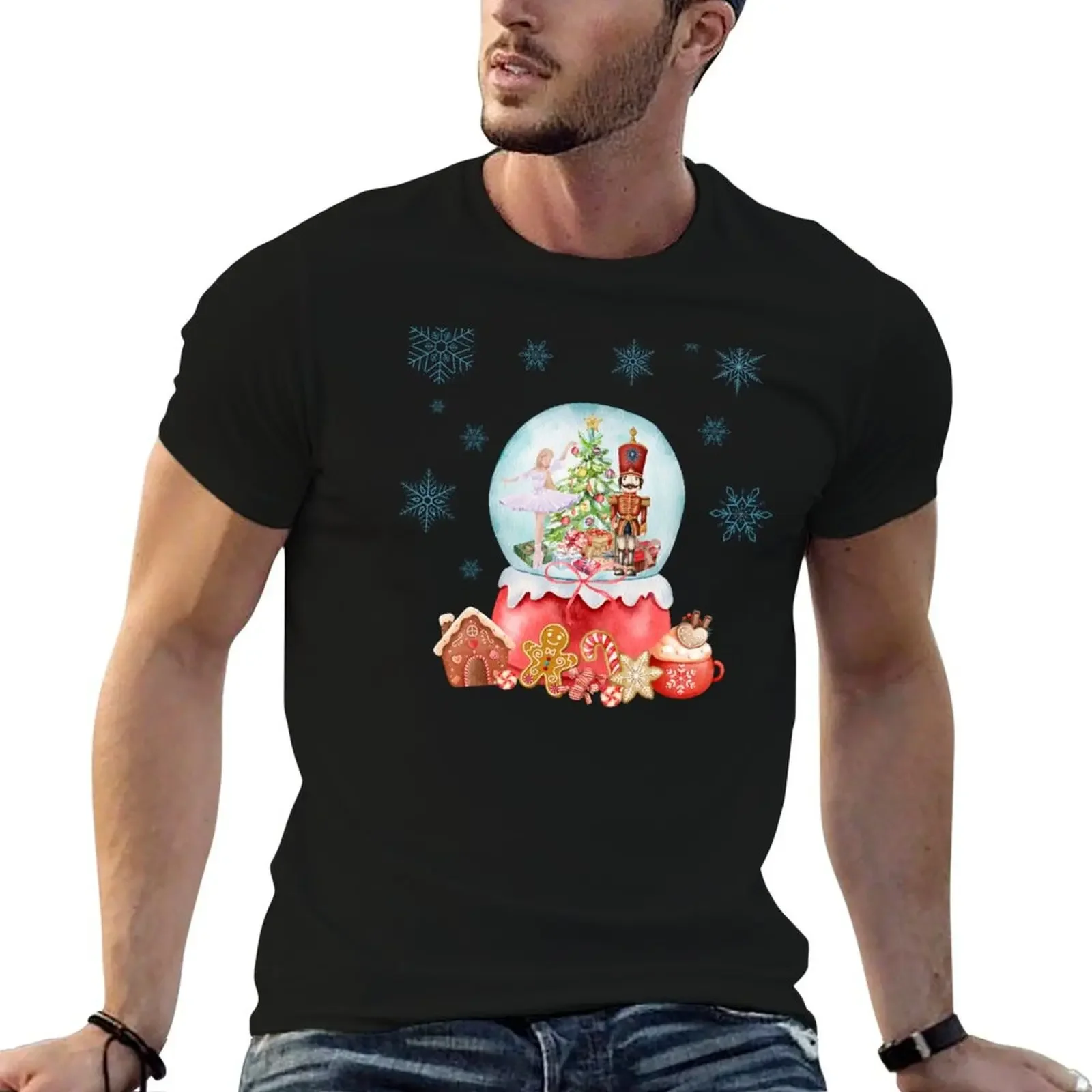 Bola de nieve Cascanueces bailarina Navidad camiseta ajustada verano top ropa estética niños blancos hombres ropa