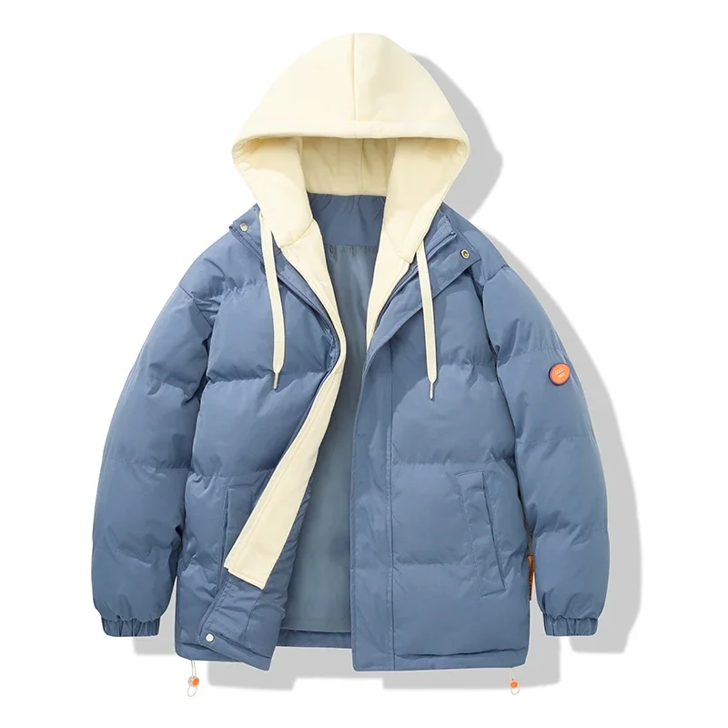 

Two-piece Cotton Jacket Comfortable Men Clothing Thickened Warm Roupas Masculinas Wind-Resistant Solid Color Zipper High Quality