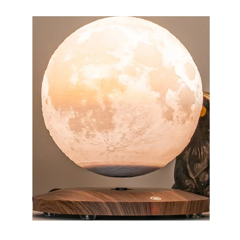 Maglev automatic lifting moon globe night light bedroom bedside table lamp gift advanced atmosphere