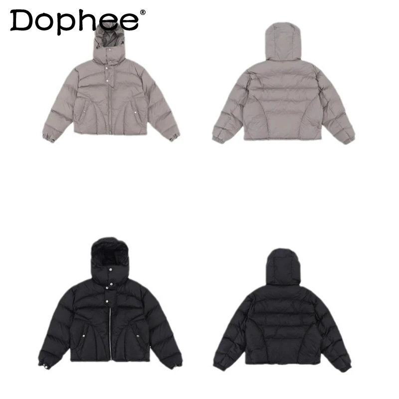 

Мужские модные утепленные парки с капюшоном, новинка осени-зимы 2025, стильные куртки на молнии, однотонные, с длинным рукавом, простые парки для мужчин