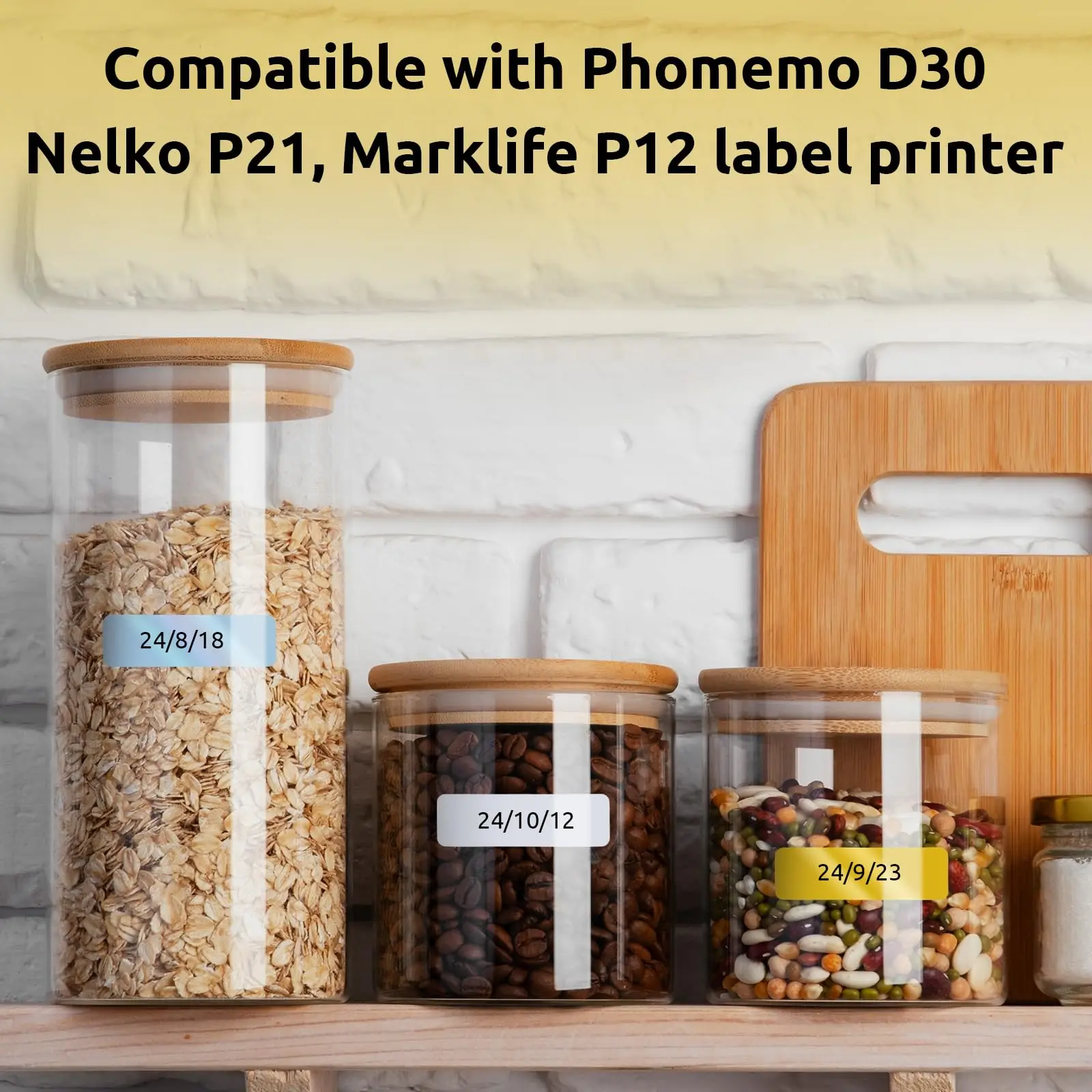 160 Adhesive Sticker Labels Thermal Paper Roll - Compatible with P11/P12/P15/P50S D30/D30S/D32/D35/Q30 Printers