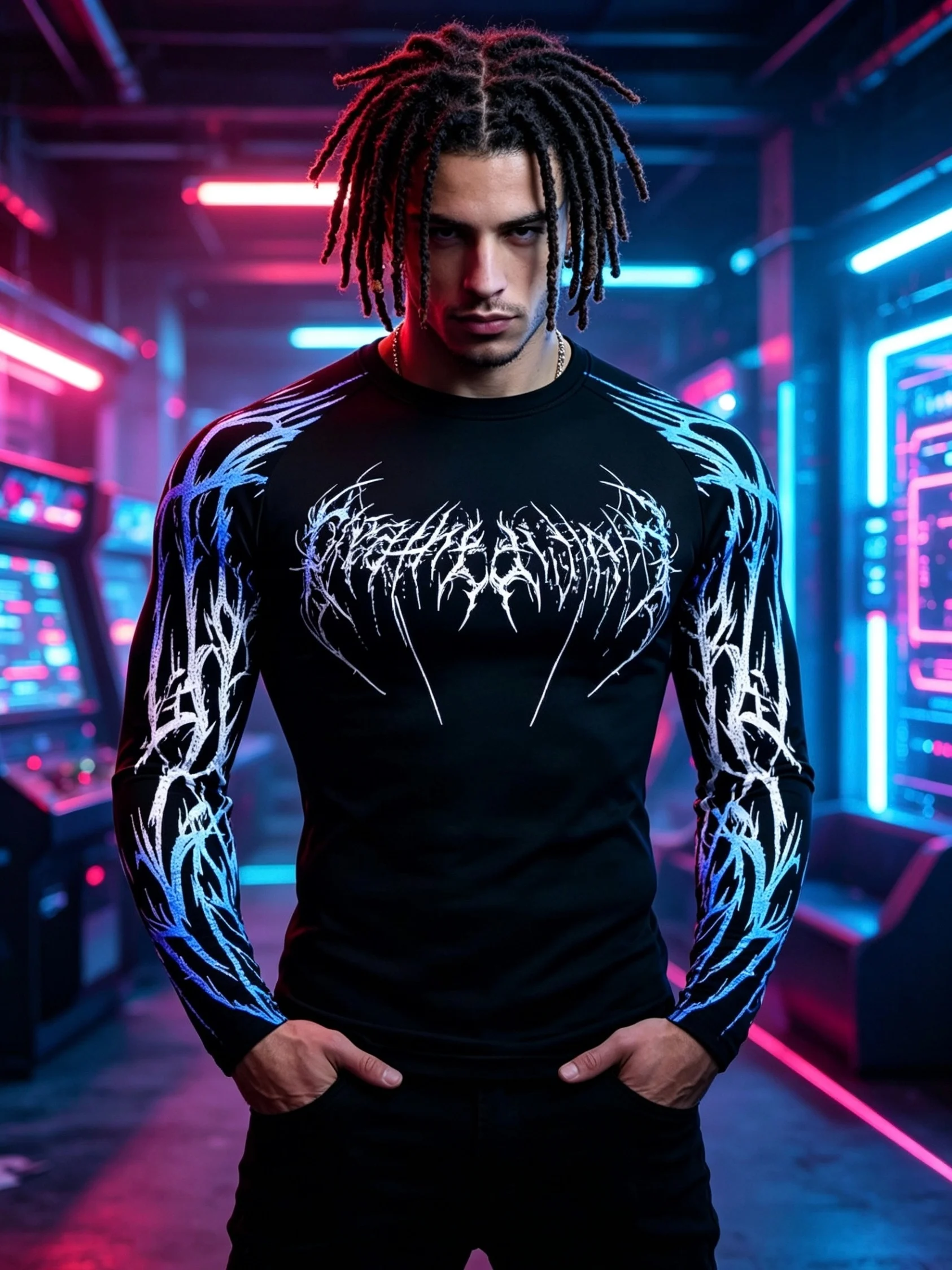 2026 Spring and Autumn Fashion Round Neck Gothic Style Long-Sleeved T-shirt, Trendy Casual Riding Clothes for Men and Women