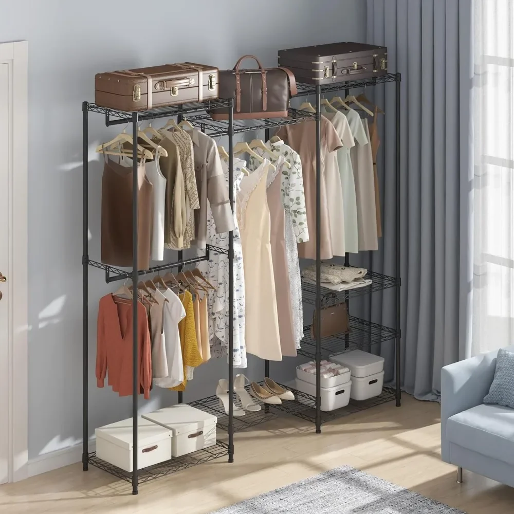 

Heavy-duty hangers, adjustable custom wardrobe racks, freestanding wardrobes for hanging laundry, 800 lb load capacity