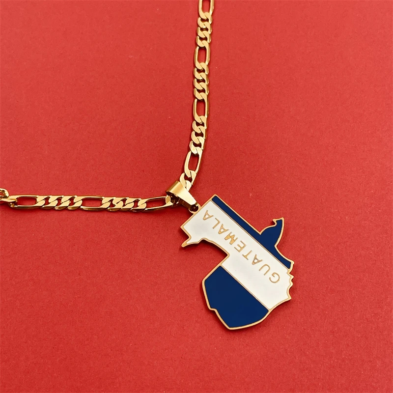 GUATEMALA Guatemala National Map Pendant Necklace Central American Theme Trendy Gift Accessories