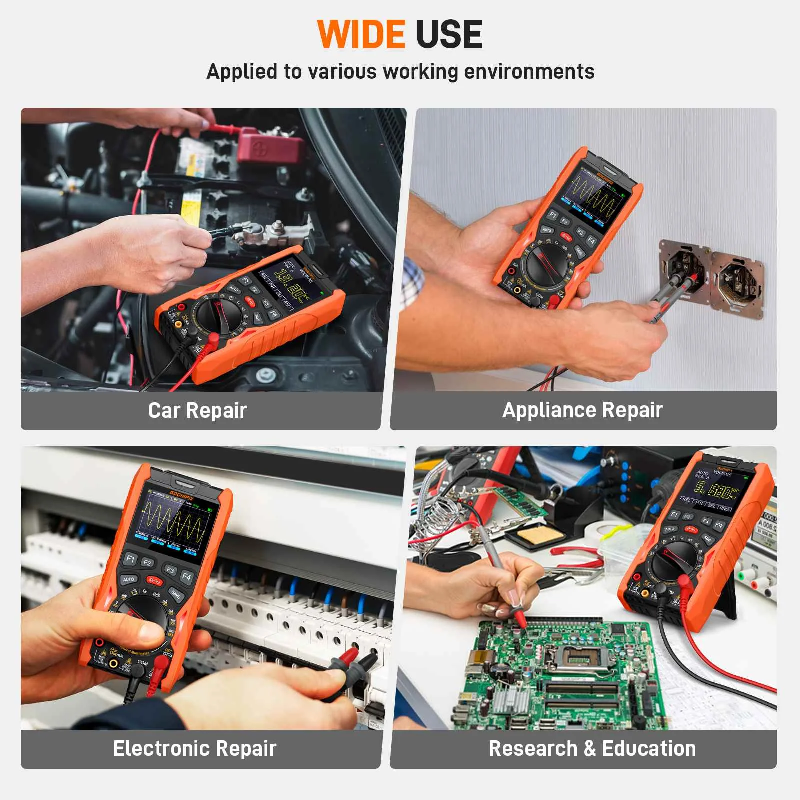 Imagem -03 - Osciloscópio com Adaptador Grupo Multímetro Waveform Generator 12 Mhz Bandwidth 50 Msps Taxa de Amostragem Gochifix3 in