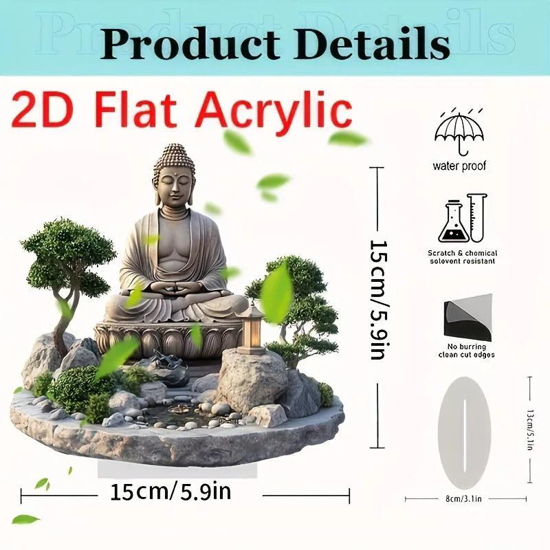 1 Stück Lotus-Terrassen-Buddha-Statue, Bürodekoration, geeignet für Heimdekoration und Bürodekoration, religiöse Dekoration – Detail 8