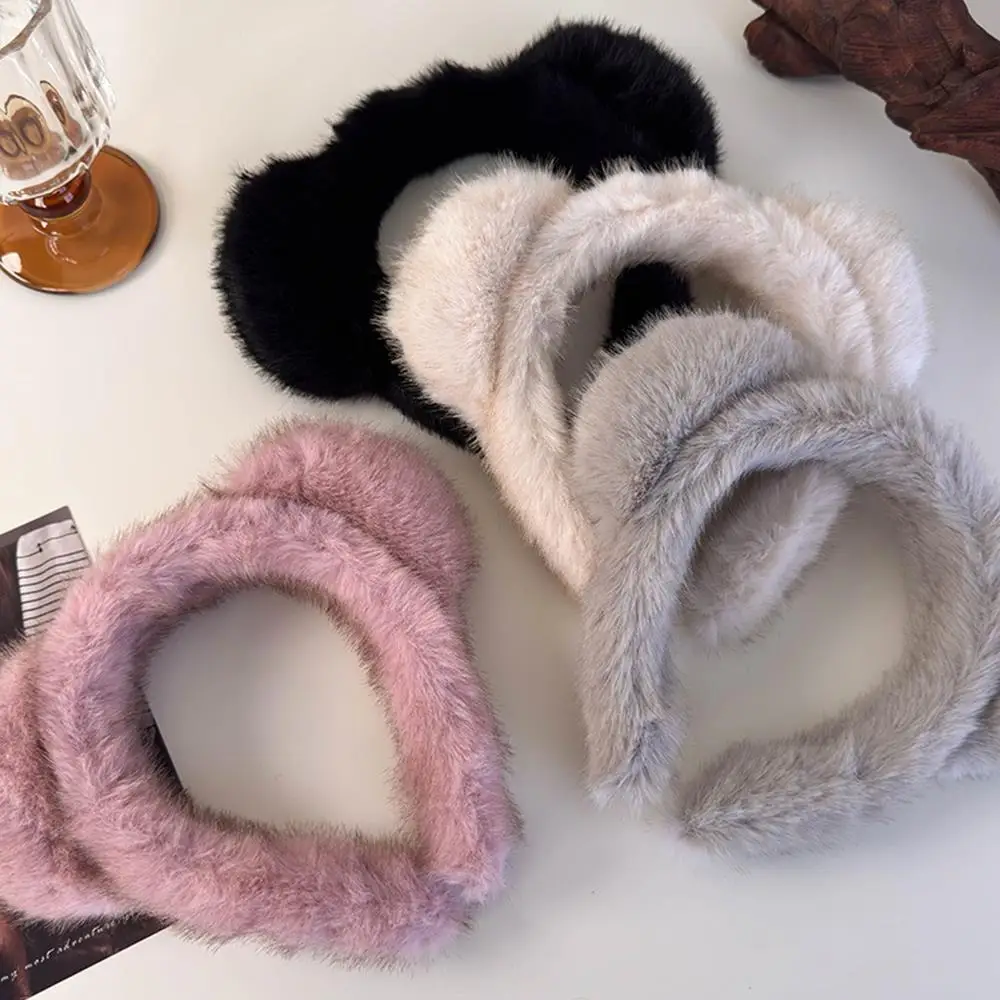 

Soft Plush Headband Cat Ears Fluffy Hair Hoop DIY Hair Accessories Anti Slip Thick Bands Leopard Print Decor Wide Hairbands