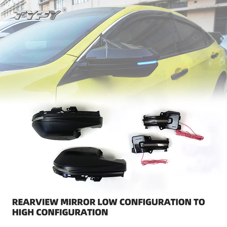 

Outside rearview mirrors with led flowing turn signals light turn signal flowing for Honda Civic Dynamic LED Turn Signal