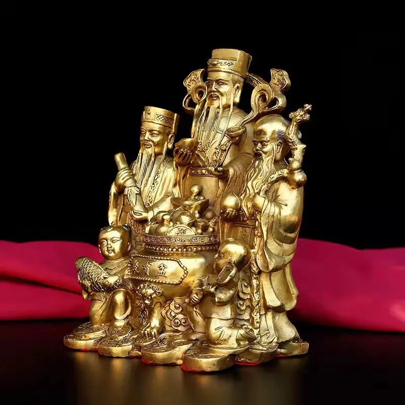 Brass Fortune, Prosperity, and Longevity Home Decor Living Room Decoration Dropshipping Gift Practical Copper Ornament