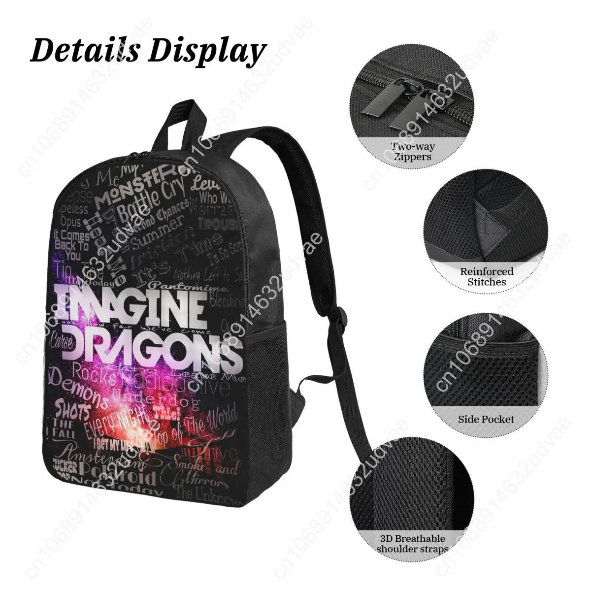 Imagine Dragons Backpack Student Boys Girls BookBag School Bag Laptop Shoulder Bags 3ps Insulated Lunch Bag Pencil Case